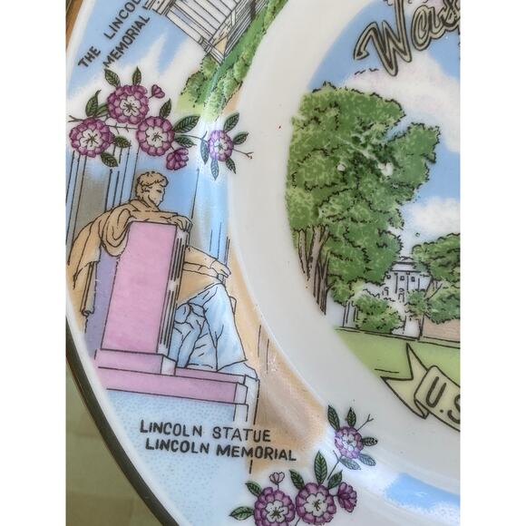 1980s US Capitol Washington DC Decor Souvenir Plate 7.5 inches Silberne Product - Picture 9 of 14